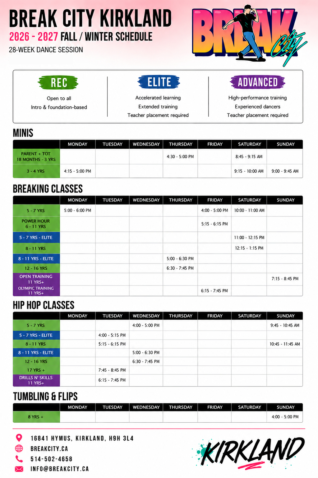 EN_Kirkland_Schedule_2026-2027_v4 Break City Kirkland Schedule for Fall/Winter 2026-2027